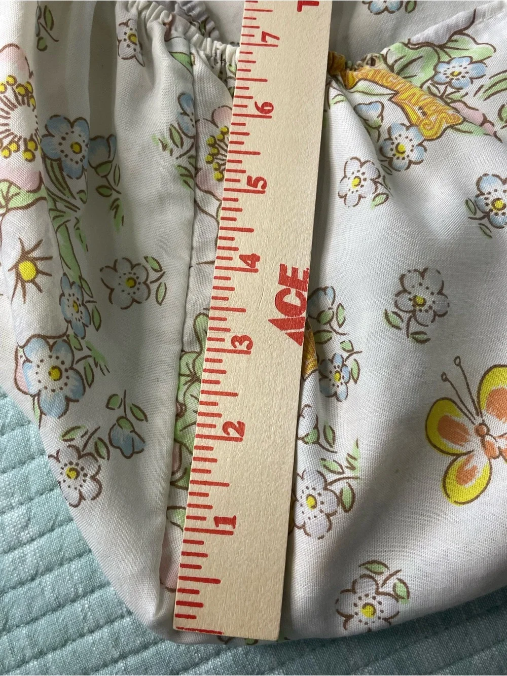 Vintage 1983 Cabbage Patch Kids Double Full Fitted Sheet Craft Fabric Flaw 54X76